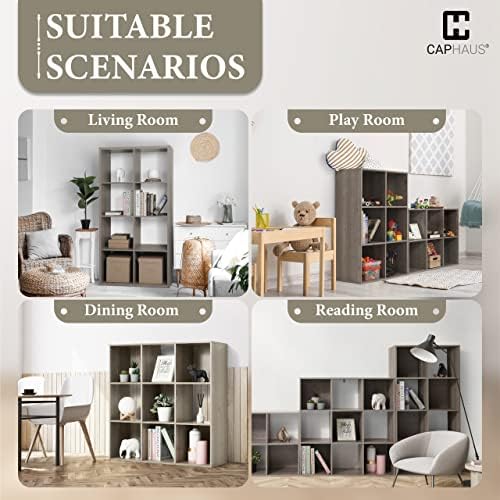 Fencer Wire 11-Inch Cube Storage Organizer Shelf w/Back, with Exterior Edge, Room Storage Shelves Divider, Bookcase, 9-C