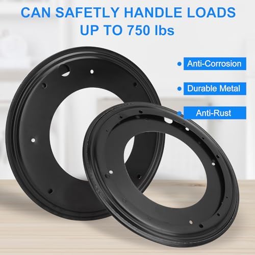 6 PCS 12 Inch Black Lazy Susan Turntable Bearing Plate