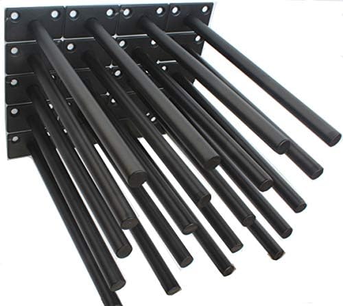 20 Pcs 8" Black Solid Steel Floating Shelf Bracket Blind Shelf Supports - Hidden Brackets for Floating Wood Shelves - Co