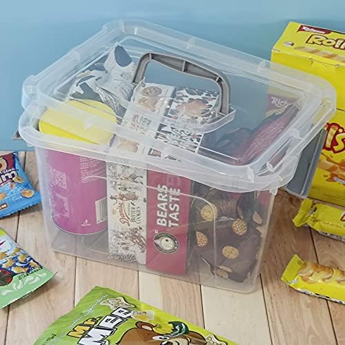 5 Quart Storage Box with Lid, 6 Packs Small Plastic Box Tote Bin