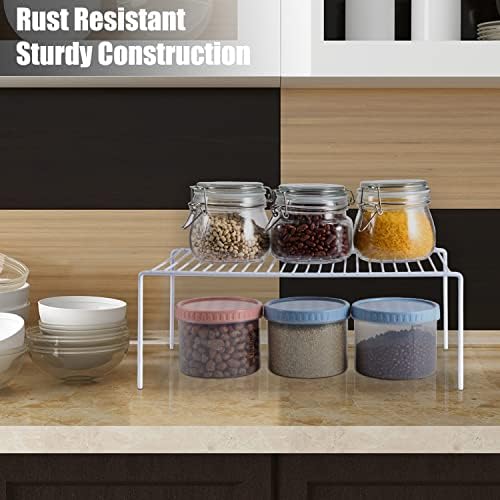 Kitchen Cabinet Shelf Organizer Set of 6, Medium (13 x 9.4 inch) Metal Wire Pantry Storage Shelves, Dish Plate Racks for