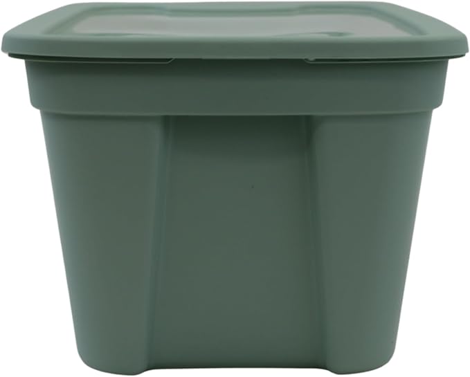 Edge Plastics Classic Storage Tote, durable storage in for home or garage with secure snap lid designed for stacking (6, Light Green, 5 Gallon)