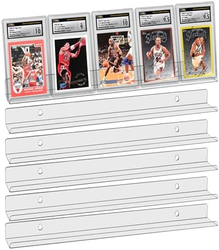 6 Sport Card Wall Display Shelf Rack for PSA SGC BGS Graded Trading Slabs