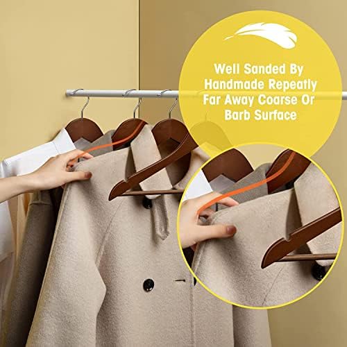 Lotus Wooden Hangers, Solid Wood Shirt Hangers,Dress Coat Jacket Clothes Hangers,with Extra Smooth Finish, 360 Degree Sw