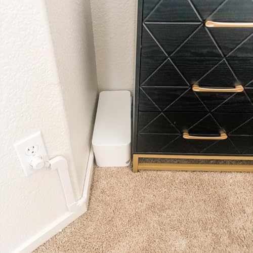ZhiYo 2 Pack Cable Management Box, Medium & XL, Power Strip Organizer White