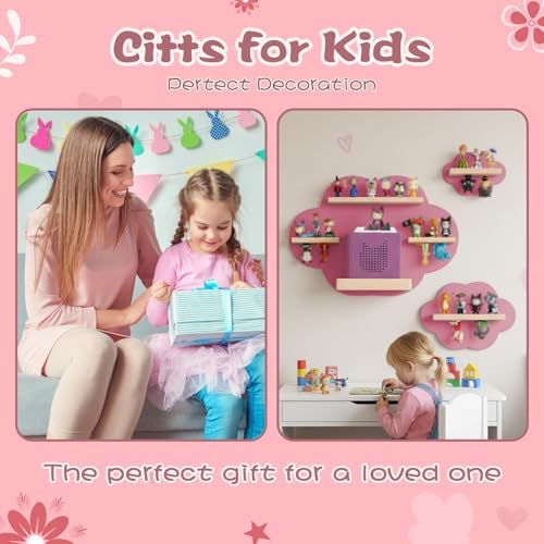 for TonieBox and for Tonie Shelf Cloud, Tonies Storage for 20-35 Tonie Figures Characters, Floating Shelves Magnetic Wal