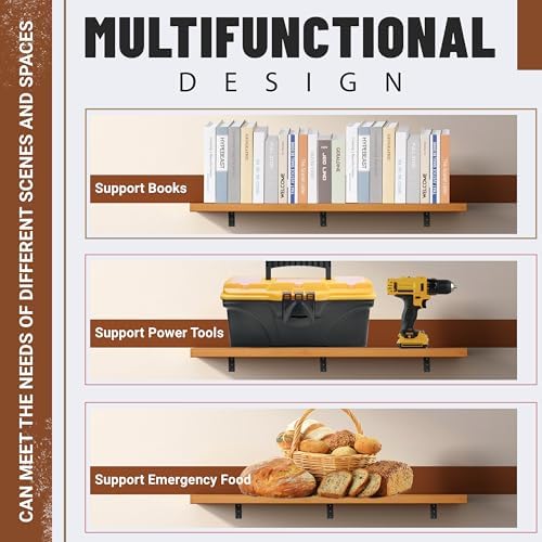 ECOTRIC 3Pcs Countertop Support Brackets 8"x6"x2.5" L Shape Shelf Bracket