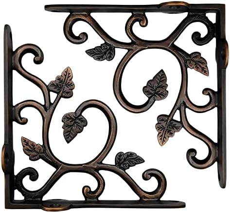 Adonai Hardware "Meshezaheel" Brass Decorative Shelf Bracket (Supplied as 2 Pieces per Pack) - Oil Rubbed Bronze