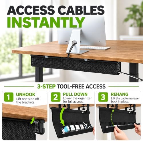 Perfect POSTURE Mesh Cable Management Tray Under Desk Cord Organizer - 38"