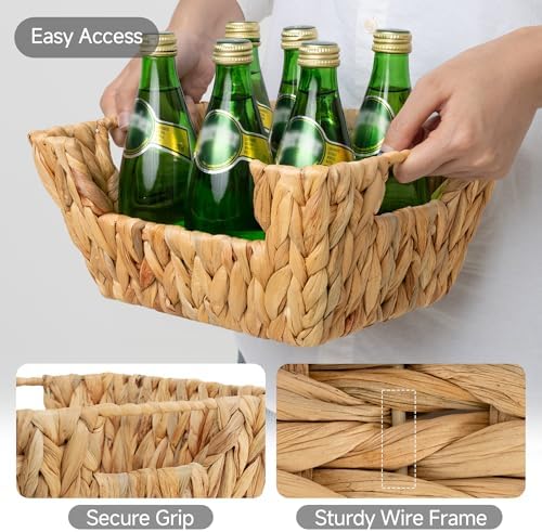 StorageWorks Wicker Storage Basket, Pantry Baskets, Water Hyacinth