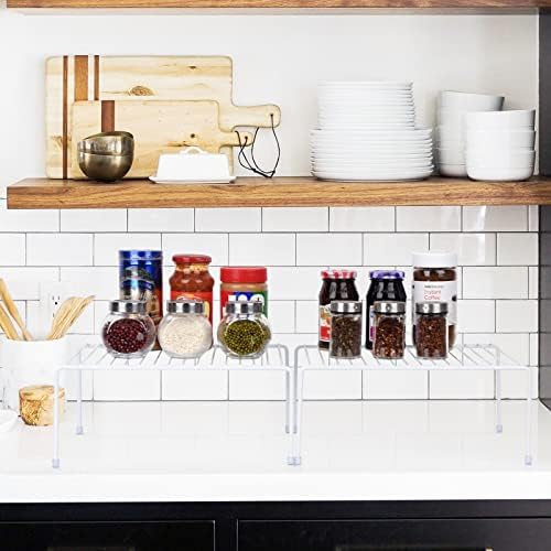 SIBAO Set of 6 Kitchen Cabinet Storage Shelf Rack - (13.1 x 10.2 Inch) /Plastic Feet - Steel Metal - Rust Resistant Fini