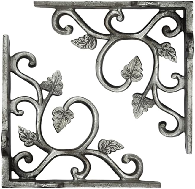 Adonai Hardware Meshezaheel Antique Iron Shelf Bracket (Supplied as 2 Pieces per Pack) - Natural Unlacquered