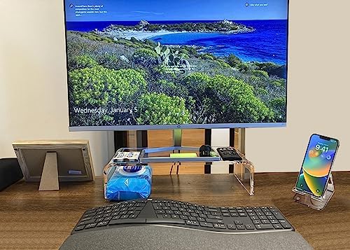 Acrylic Monitor Stand Riser Anti-Cat Laptop Cover Protector, Crystal Clear Laptop Stand, 16 inch Computer Monitor Riser 