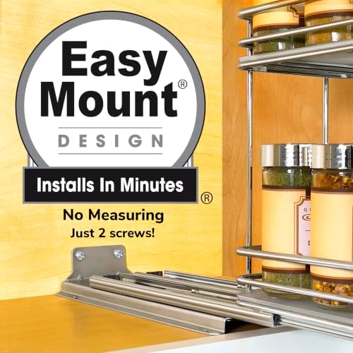 LYNK PROFESSIONAL® Pull Out Spice Organization for Cabinets - 4-3/8 inch Wide – Spice Rack for Inside Cabinets, Slide Ou
