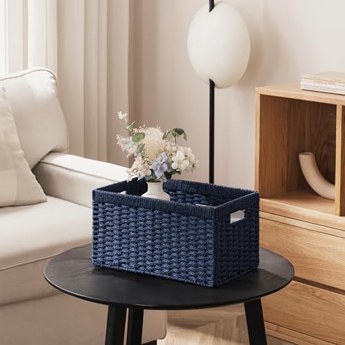 joybest Wicker Baskets for Shelves, Hand-woven Storage Baskets Green