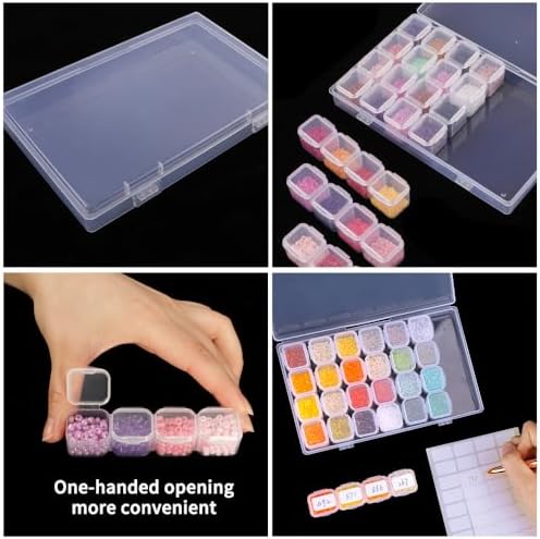 Diamond Painting Storage Boxes 6 Pack 28 Grid 168 Slots Bead Organizer
