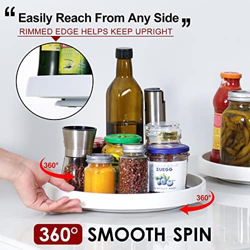 Set of 4, 10 Inch Non-Skid Lazy Susan Organizers - Turntable Rack for Cabinet, Pantry Organization and Storage, Kitchen,