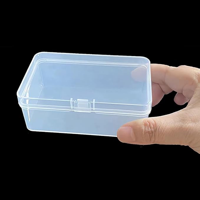 12 Pieces Clear Plastic Beads Storage Containers Box (4.13 x 2.56 x 1.58 Inch), Small Bead Organizer for Beads, Jewelry, Business Cards, Game Pieces, Crafts