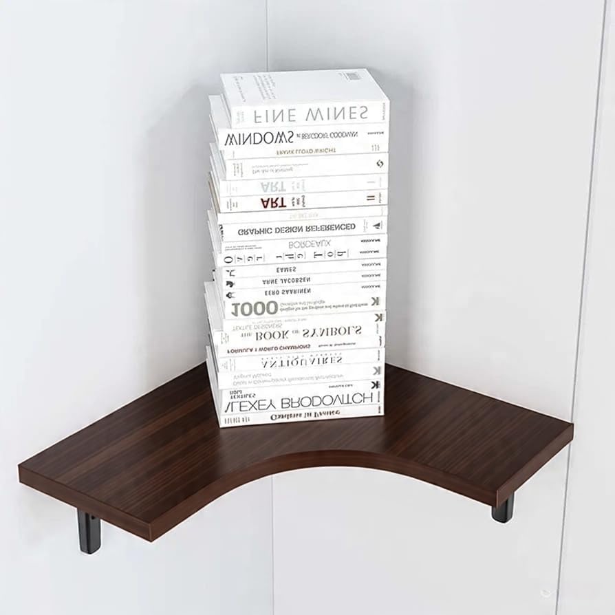 Wooden Wall Shelves | Corner Wall Shelf | Book Shelf for Wall | Floating Wall Mounted Shelfs 5 Tier for Home Decoration 