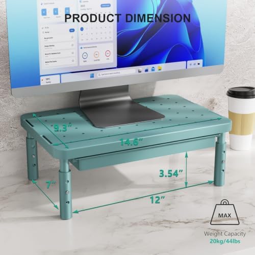 WALI 3 Height Adjustable Computer Monitor Stand with Storage, up to 44 lbs