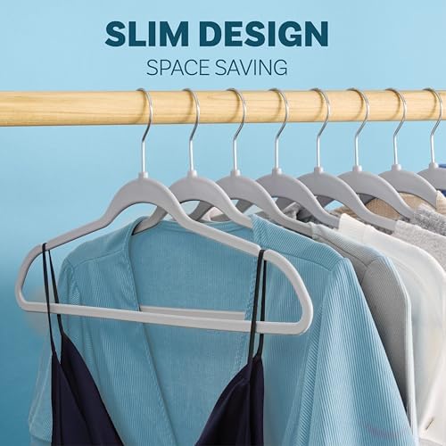 DEILSY™ Non-Velvet Thin Hangers Space Saving Gray Hangers 50 Pack