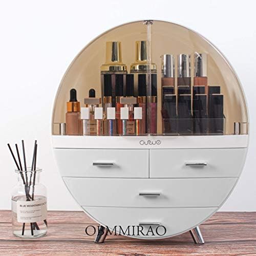 Elegant Dustproof Makeup Storage Organizer Box, Waterproof Large Cosmetics Organizer Storage with Drawers Skincare Cosme