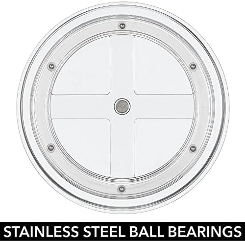 mDesign Lazy Susan Turntable Plastic Spinner for Kitchen/Bathroom, Pantry, Fridge, Cupboards, or Counter Organizing, Ful
