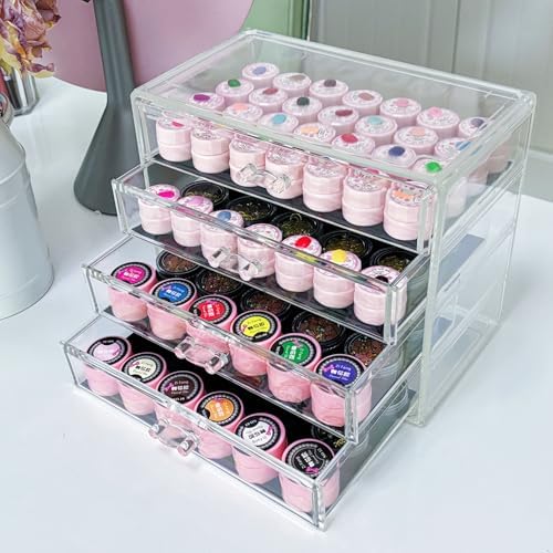 4 Tier Nail Art Decoration Storage Box，Acrylic Make Up