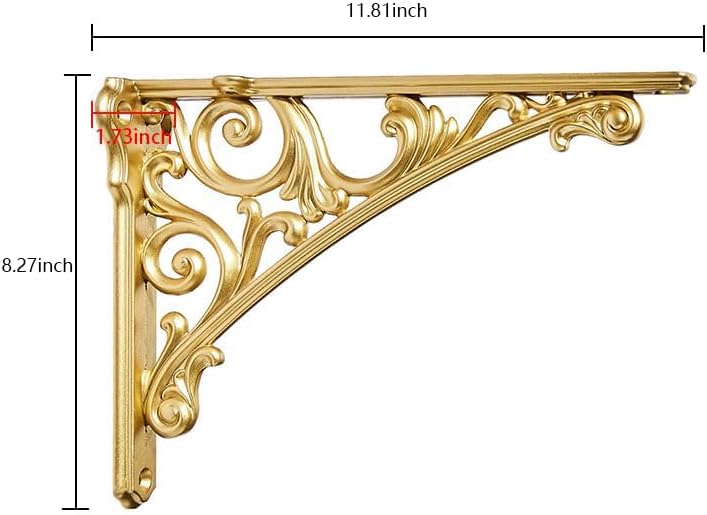 Khtumeware Shelf Bracket 12 Inch, Decorative Brackets for Shelving, Heavy Duty Vintage Ornate Shelf Bracket, Hardware In