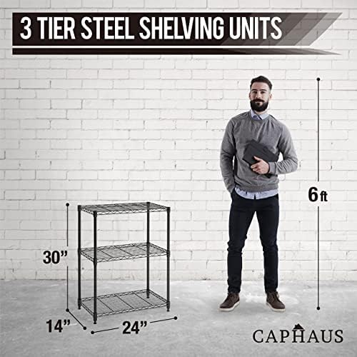 CAPHAUS 3/4/5-Tier Adjustable Height Wire Shelving Unit, Metal Steel Storage Shelve, Rack Shelving, Garage Shelving Stor