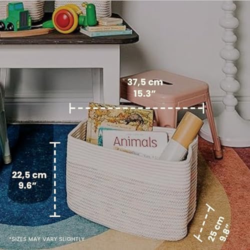 OrganiHaus Rainbow Baskets for Shelves, Set of 3, 15x9x10