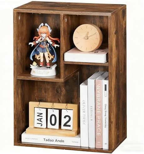 VECELO Cubby Storage Organizer Bookcase, Open Cube Display Shelf Cabinet, Freestanding Multicompartment Bookshelf for De