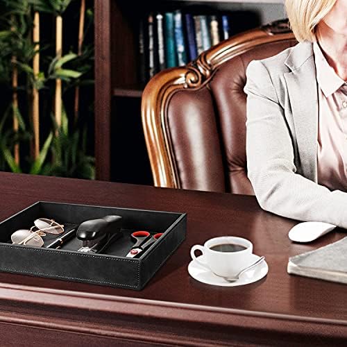 SITHON Valet Tray Desk Organizer PU Leather Catchall
