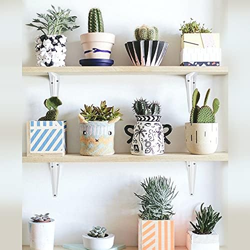 20 Pack Shelf Brackets 12 Inches White, Heavy Duty Steel Metal L Brackets for Shelves, J Brackets Wall Angel Corner Brac