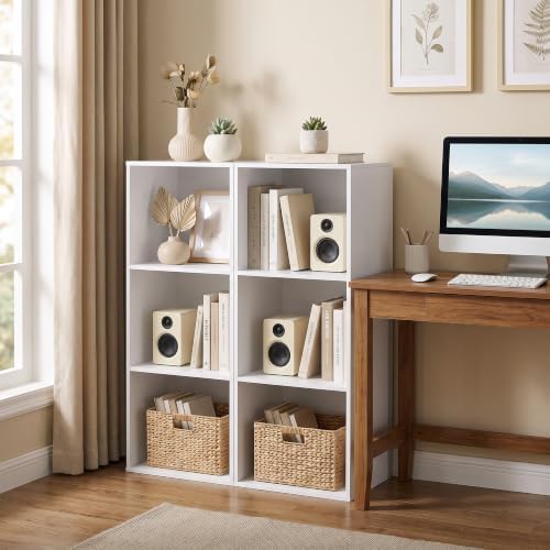 3 Cube Storage Organizer, 3 Tier Cube Cubby Shelf, Narrow Bookshelf White