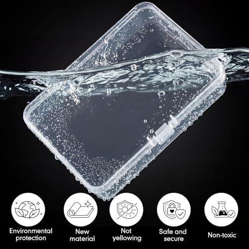 SATINIOR 300 Packs Clear Small Plastic Containers 4.45 X 3.3 X 1.18 Inches Transparent Storage Box with Hinged Lid in Bu
