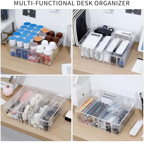 Large Cord Storage Box with Lid, Clear, Wire Ties Included