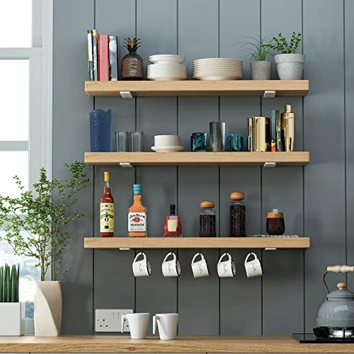 Floating Shelf Brackets 6 Inch 6 Pack, Hidden L Brackets for Shelves White