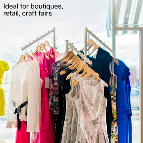 SSWBasics Wood All Purpose Hangers - Natural Wood - 17 inches - Case of 20