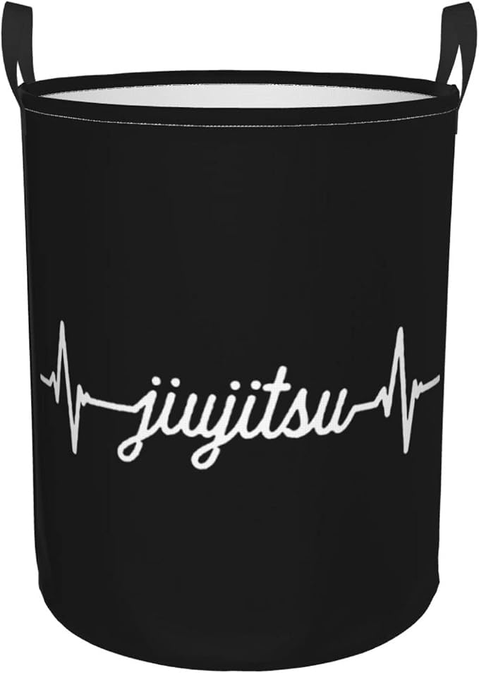 Jiu Jitsu Heartbeat-BJJ Pulse Laundry Hamper Round With Handles Laundry Hamper, For Bathroom Laundry Storage