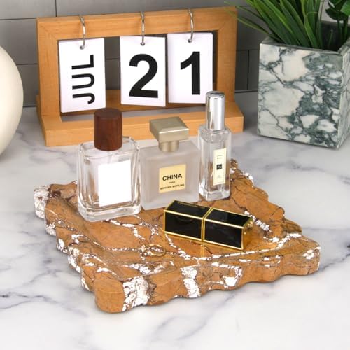 Square Marble Decorative Tray, Rainforest Brown, 8 * 8