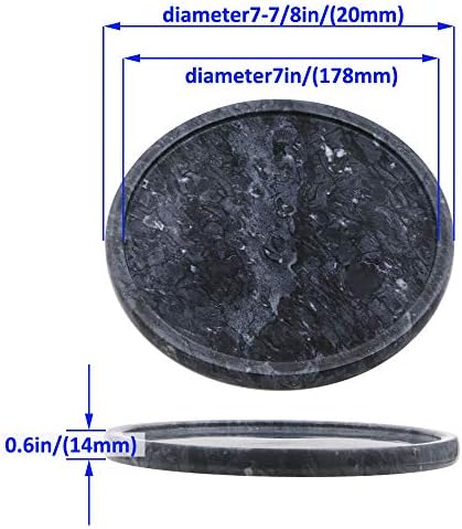LUANT Grey Decorative Tray for Counter, Circular Marble Stone Organizer, Vanity, Dresser, Nightstand or Desk, Diameter T