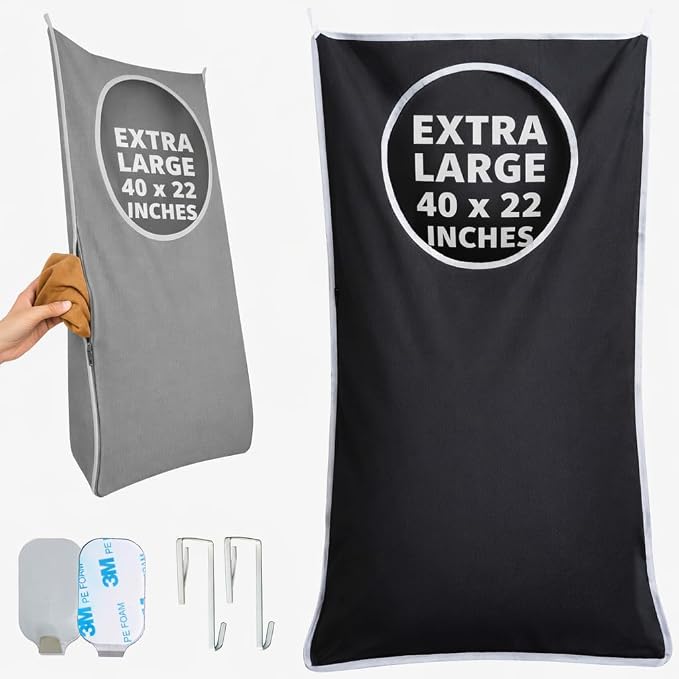 Hanging Laundry Hamper Bag XL 40x22", Space Saving over the Door Storage Bags, Behind the Door Hampers for Dirty Clothes & Wall Mounted Basket for Bathroom