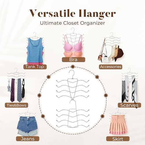 HOUSE DAY Bra Hangers 2 Pack, Tank Top Hangers Space Saving Hanger for Closet Organizers and Storage, Bra Organizer Clos