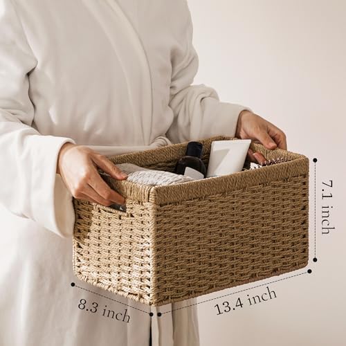 joybest Wicker Baskets for Shelves, Hand-woven Storage Baskets Natural