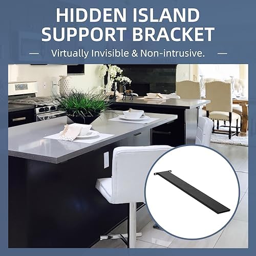 Hidden Island Countertop Support Bracket, Solid Heavy Duty Floating Shelf Bracket Straight Bracket for Granite/Wood/Conc
