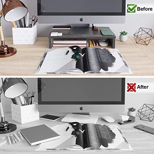 Bestier Wood Monitor Riser PC Stand Shelf for Desk/TV Desktop Laptop Stand - Gray, 15.7 Inch