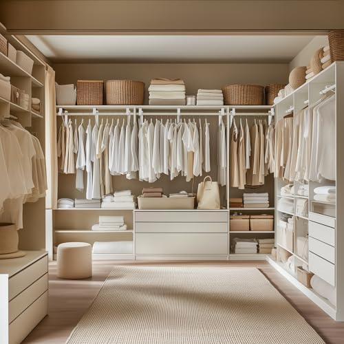 10-Pack Closet Rod Bracket, 10.8x10.8Inch Closet Shelf Brackets Heavy Duty Wall Mounted, Matte White Steel Closet Rod Su