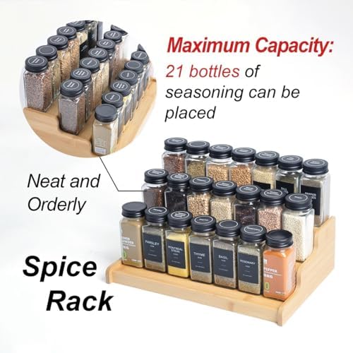 JinDoWin 2 Pack Cabinet Spice Rack Organizers - Enhanced Cabinet Spice Organizer, Practical Spice Rack Organizer for Cab