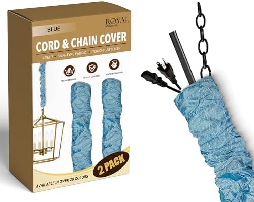 Royal Designs, Inc. Cord & Chain Cover 4 ft Silk Type Fabric, Chandelier Pendant Lighting Chain & Cable Management, Touc